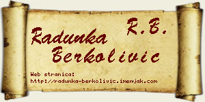 Radunka Berkolivić vizit kartica